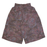 SUISSE MADE 3/4 Length Womens Casual Shorts Purple 90s Crazy Pattern S W28