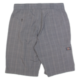 DICKIES Chino Mens Workwear Shorts Grey Check M W34