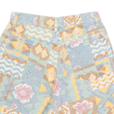 BILL BLASS Womens Denim Shorts Blue 90s Crazy Pattern XS W24