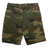 DICKIES Mens Casual Shorts Green Camouflage S W28
