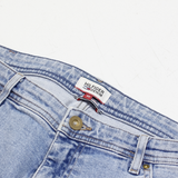 HILFIGER DENIM Distressed Womens Jeans Blue Regular Straight Stone Wash W34 L27