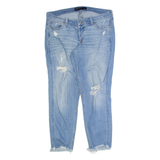 HOLLISTER Distressed Low Rise Womens Jeans Blue Bootcut Stone Wash W34 L26