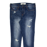 HOLLISTER Distressed Womens Jeans Blue Slim Skinny Stone Wash W28 L25