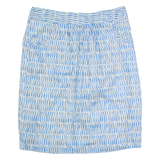 BODEN Womens Straight Skirt Blue Knee Length Linen Crazy Pattern UK 14