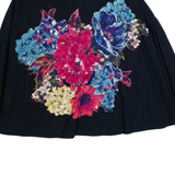 PHASE EIGHT Womens A-Line Skirt Black Knee Length Floral UK 14