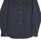 CALVIN KLEIN Extra Slim Fit Mens Plain Shirt Black Long Sleeve M
