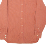 TOMMY HILFIGER Mens Shirt Orange Check Long Sleeve S