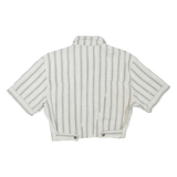 USED Cropped Womens Shirt White Striped M