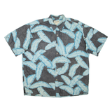 COOKE STREET Mens Hawaiian Shirt Grey Floral 2XL