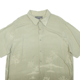 CROFT & BARROW Mens Hawaiian Shirt Green Floral XL