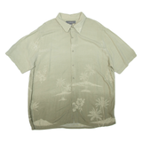 CROFT & BARROW Mens Hawaiian Shirt Green Floral XL