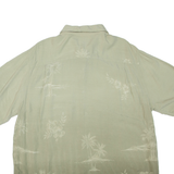 CROFT & BARROW Mens Hawaiian Shirt Green Floral XL