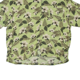 PURITAN Mens Hawaiian Shirt Green Floral 2XL