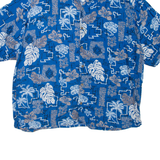 Mens Hawaiian Shirt Blue XL