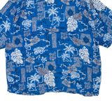 Mens Hawaiian Shirt Blue XL