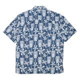 UZZI Mens Hawaiian Shirt Blue Floral XL