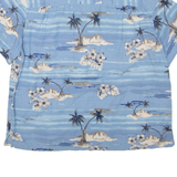 MERONA Mens Hawaiian Shirt Blue Floral XL