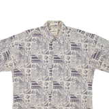 CAMPIA Mens Shirt Beige Crazy Pattern L
