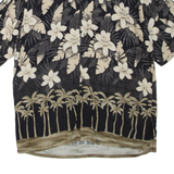 PIERRE CARDIN Mens Hawaiian Shirt Black Floral L