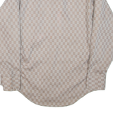 Mens Shirt Brown Check Long Sleeve XL