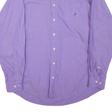 NAUTICA Mens Plain Shirt Purple Long Sleeve L