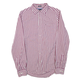 TOMMY HILFIGER Mens Shirt Maroon Check Long Sleeve XS