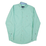TOMMY HILFIGER Mens Plain Shirt Green Long Sleeve XL