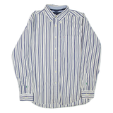 TOMMY HILFIGER Mens Shirt White Striped Long Sleeve L