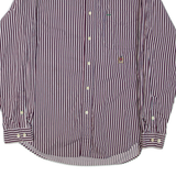 TOMMY HILFIGER Mens Shirt Red Striped Long Sleeve M