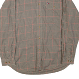 TOMMY HILFIGER Mens Shirt Beige Check Long Sleeve M