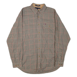 TOMMY HILFIGER Mens Shirt Beige Check Long Sleeve M