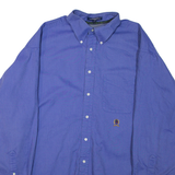 TOMMY HILFIGER Mens Plain Shirt Blue Long Sleeve XL