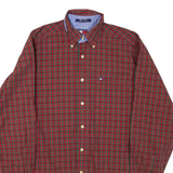 TOMMY HILFIGER Mens Shirt Red Check Long Sleeve M