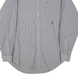 TOMMY HILFIGER Mens Shirt Black Striped Long Sleeve S