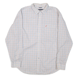 NAUTICA Mens Shirt White Check Long Sleeve L