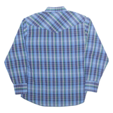 WRANGLER Mens Shirt Blue Check Long Sleeve L