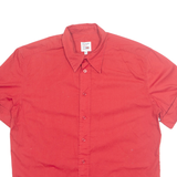 HILFIGER DENIM Mens Plain Shirt Red L