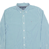 TOMMY HILFIGER New York Fit Mens Shirt Blue Gingham Long Sleeve M