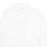 CALVIN KLEIN JEANS Mens Plain Shirt White Long Sleeve M