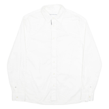 CALVIN KLEIN JEANS Mens Plain Shirt White Long Sleeve M
