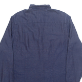 TOMMY HILFIGER Denim Look Mens Plain Shirt Blue Long Sleeve M