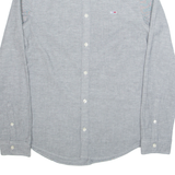 TOMMY JEANS Slim Fit Denim Look Mens Plain Shirt Grey Long Sleeve S