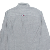 TOMMY JEANS Slim Fit Denim Look Mens Plain Shirt Grey Long Sleeve S