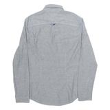 TOMMY JEANS Slim Fit Denim Look Mens Plain Shirt Grey Long Sleeve S