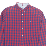 TOMMY HILFIGER Slim Fit Mens Shirt Red Check Long Sleeve L