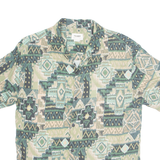 PULL & BEAR Mens Shirt Green Crazy Pattern S