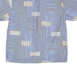 NICK TAYLOR SPORTSWEAR Mens Shirt Blue Viscose 90s Crazy Pattern XL