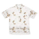 THAILAND BEACH Mens Hawaiian Shirt White 90s Floral M
