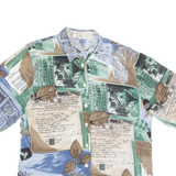 Womens Shirt Green 90s Crazy Pattern L
