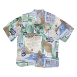 Womens Shirt Green 90s Crazy Pattern L